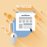 pay per click management graphic with a mouse, courser and webpage on it