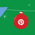 A Christmas ornament with the Pinterest icon on it