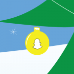 A Christmas ornament with the Snapchat icon on it
