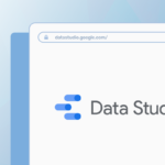 Graphic of the corner of a computer monitor that has the Google Data Studio logo on it.