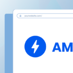 Graphic of the corner of a computer monitor that has the word AMP on it next to a lightning bolt in a blue cirlce.
