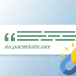 Graphic of web domain yourwebsite.com with a chain link next to it showing A Link Building Strategy.