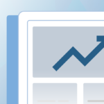 Graphic of the corner of a computer monitor that has an arrow showing upward website growth