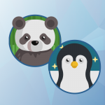 Graphic of a panda and a penguin in circles next to each other. The Evolution of Link Building
