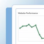 Graph showing a downward trend with the title website performance.