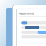 Graphic of corner of a computer monitor that has the heading Project timeline across the top.