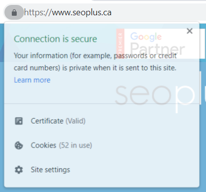 Example of an SSL Certificate in the browser