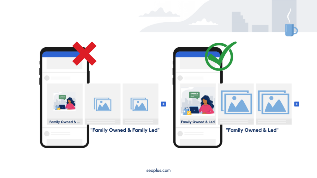 5 Paid Advertising Secrets to Supercharge Your Next Campaign 2 | Award-Winning Digital Marketing Agency Graphic of ad text optimized vs. non-optimized for mobile