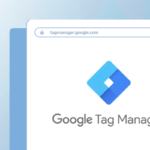 Illustration of a desktop computer with the Google Tag Manager logo in the foreground