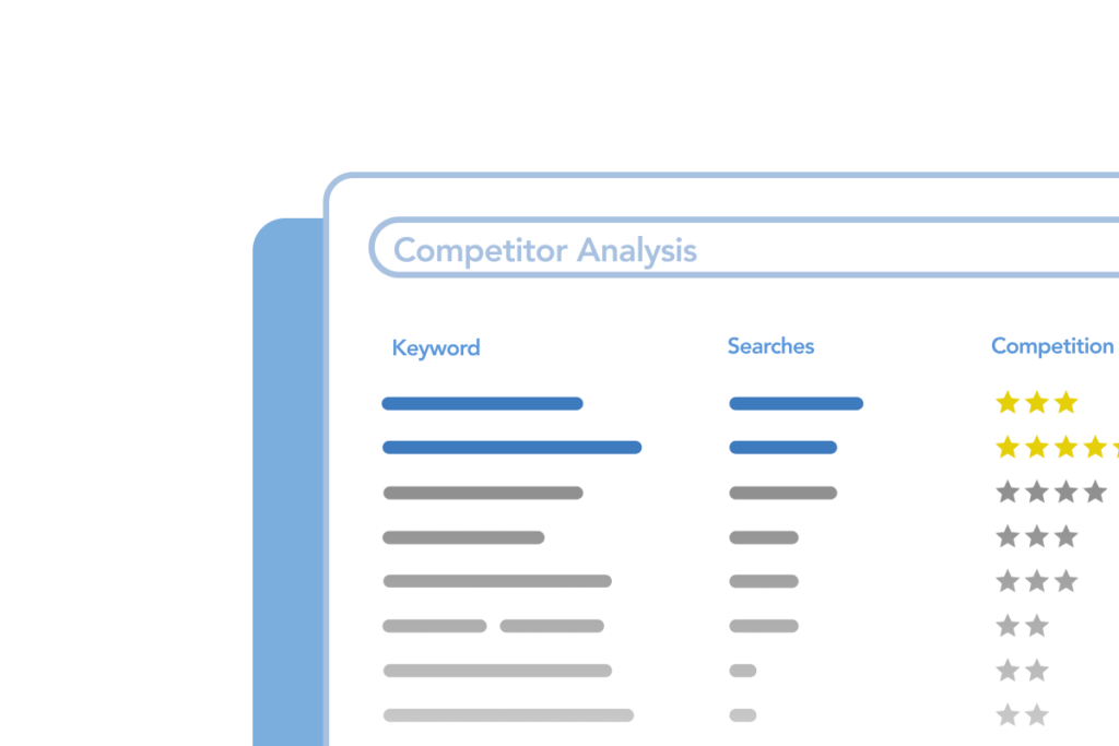 graphic of computer screen representing competitor analysis