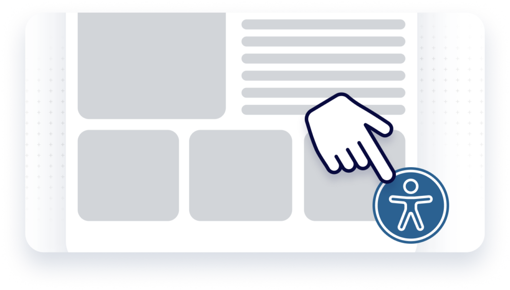 Pointer clicking a website accessibility icon