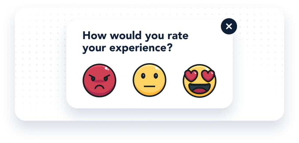 Graphic of a user feedback pop-up