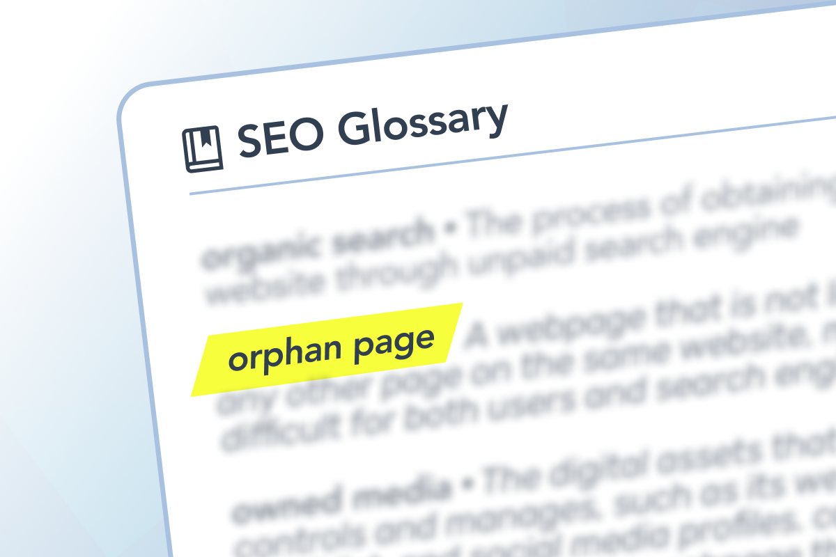 SEO Glossary: orphan page