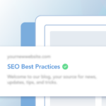 A graphic showing the corner of a device with "Seo Best Practices" and a green checkmark showing to the right of the text