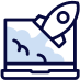 Icon of laptop and Rocket