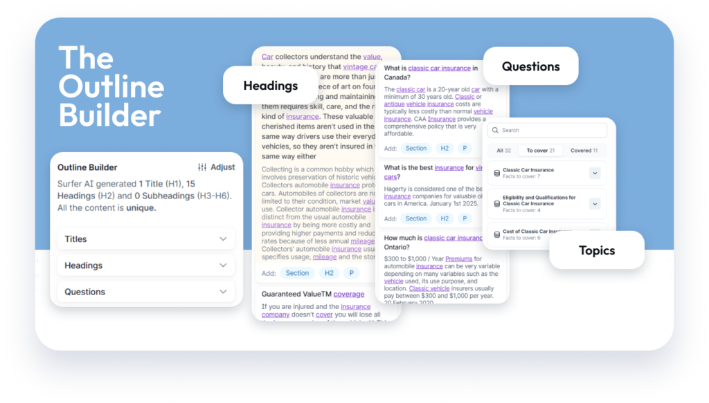Graphic showing outline builder
