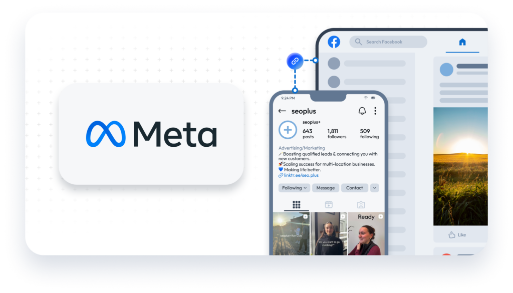 Meta Logo and settings graphic