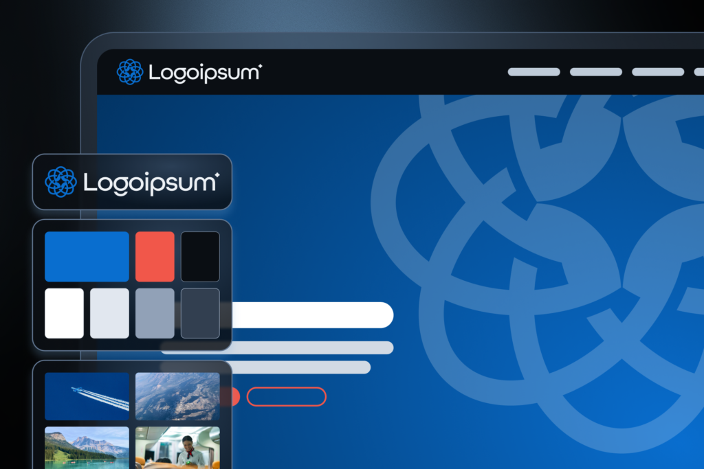 Color palette and design elements displayed