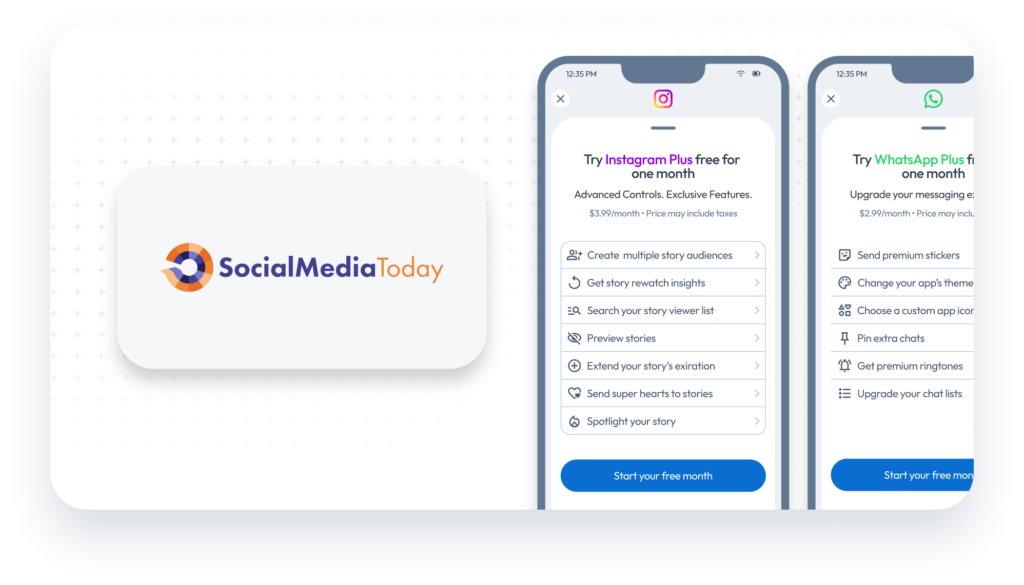 Social Media Today promotional interface