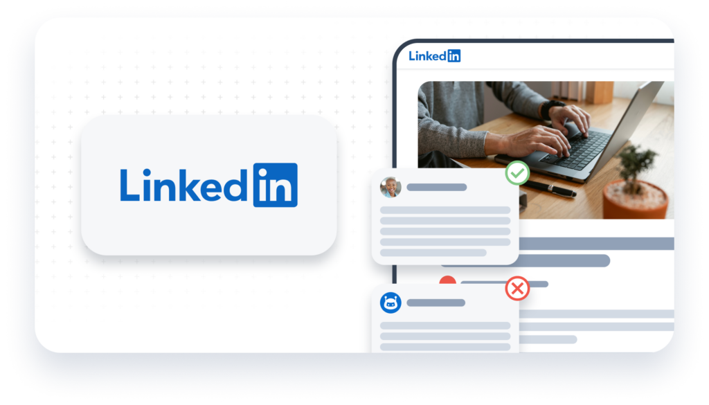 LinkedIn interface with user interactions