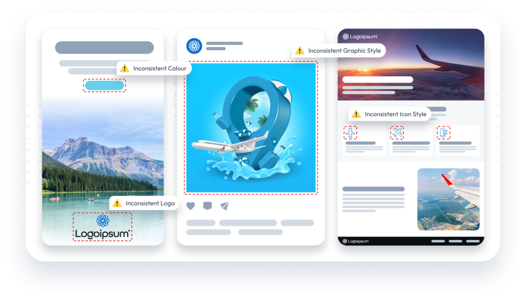 Why a Strong Brand Guide Is the Secret Sauce Behind Memorable Brands 5 | Award-Winning Digital Marketing Agency Design mockup with branding inconsistencies