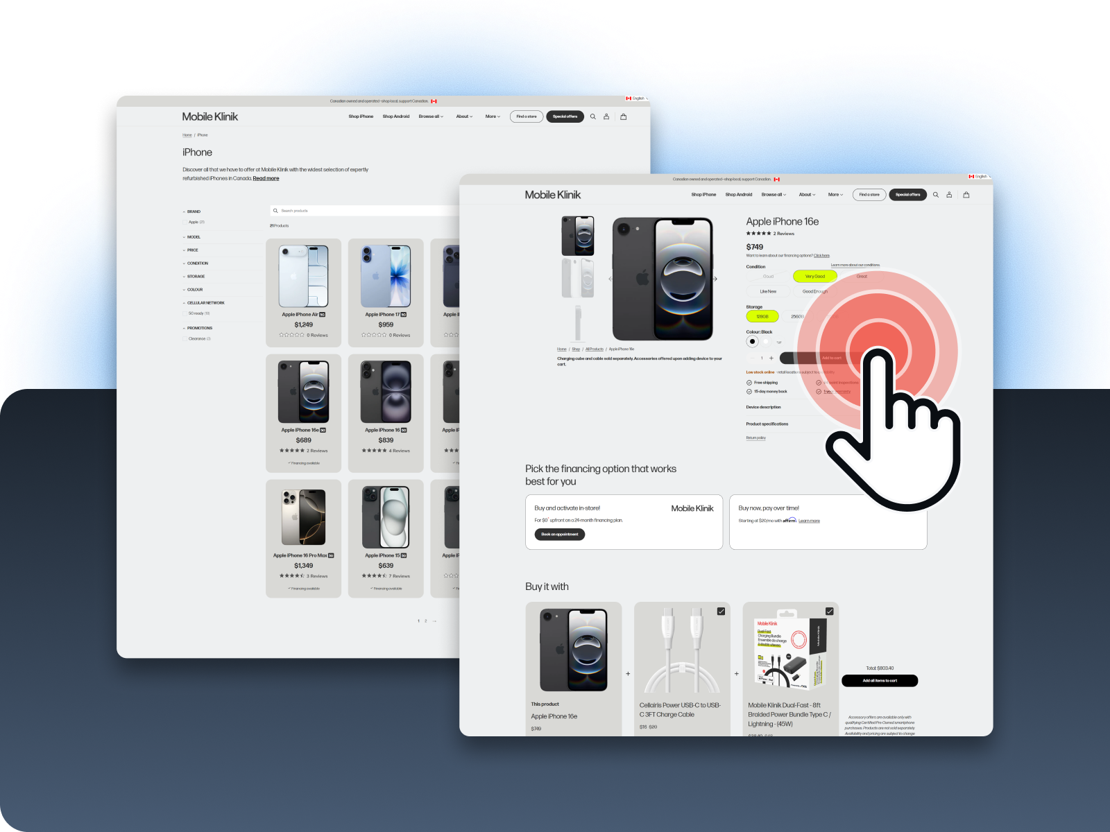 screenshots of websites created by seoplus